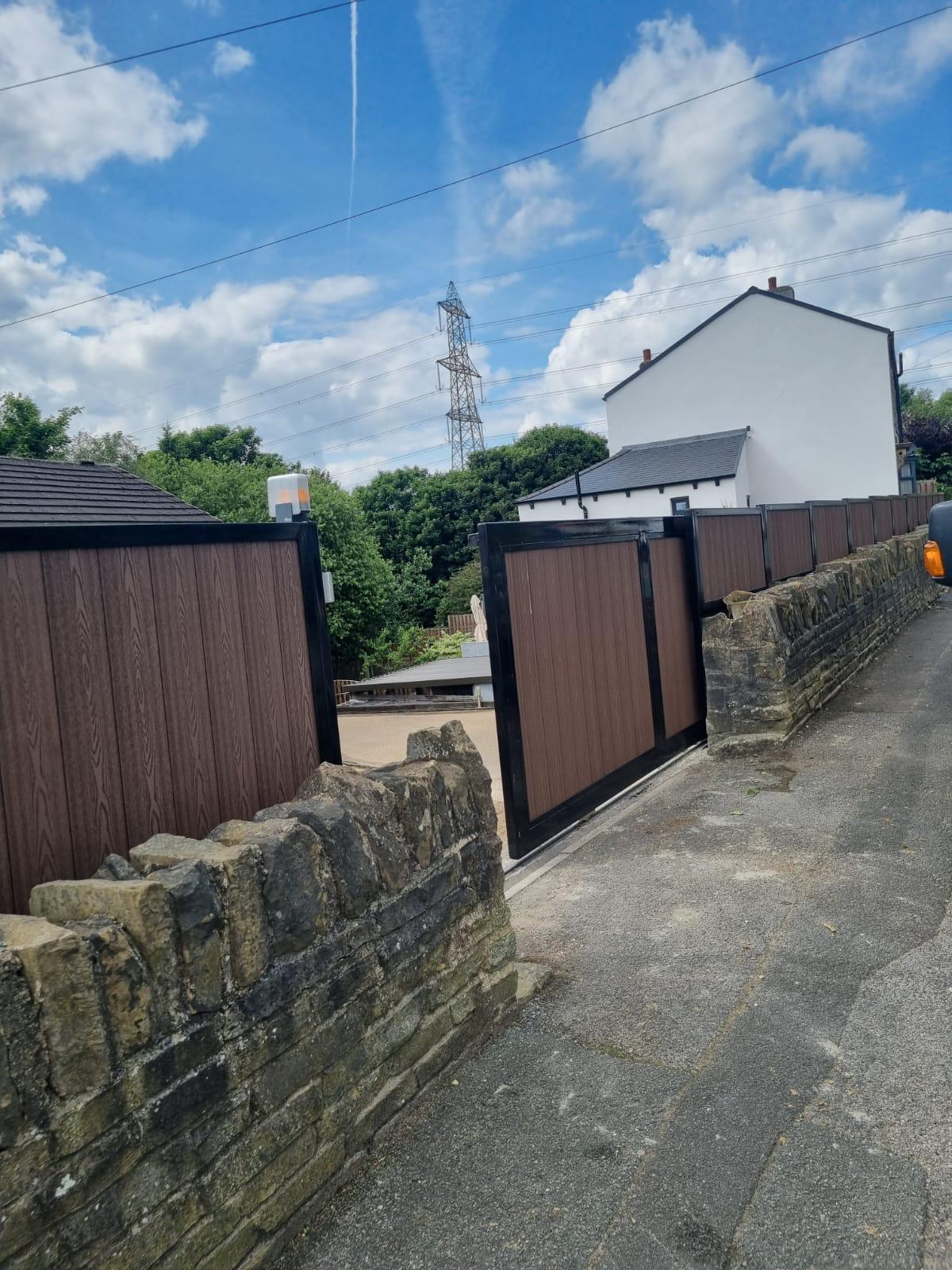 Composite gates and fencing on residential boundary